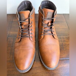 B-52 by Bullboxer Men's Cognac Lace-Up/Zip Boots, Size 11 Dreas Casual